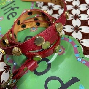 38” Brave Maja studded Red Leather